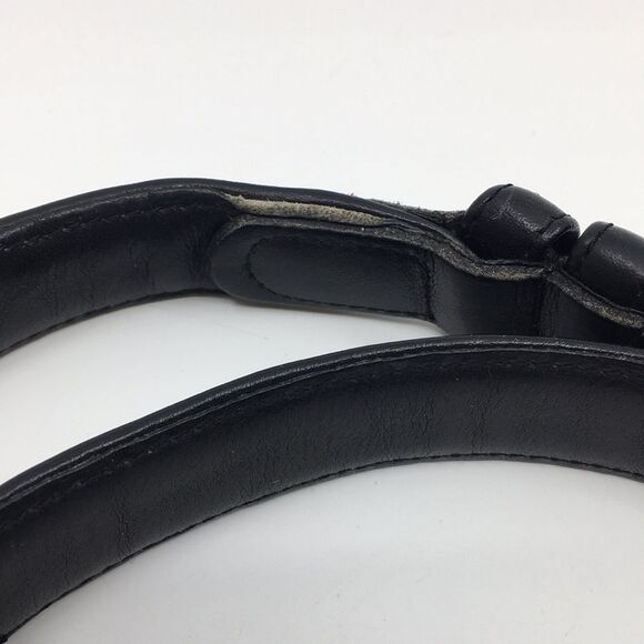 Vintage COACH Black Leather Belt with Brass Buckle made in NYC plant. main image 12